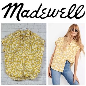 Madewell Central Shirt in Full Bloom Mustard Yellow Button Down Oversize Shirt S
